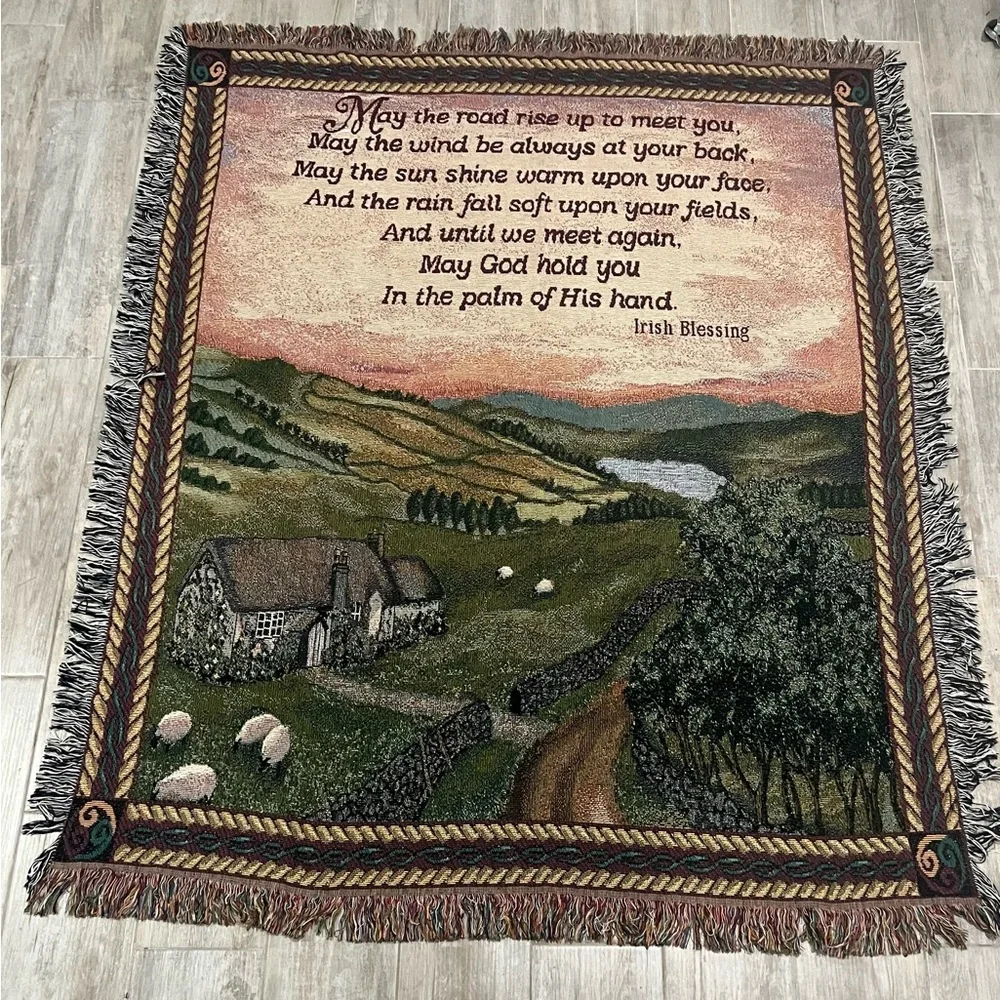 Irish Blessing Tapestry Multicolor throw blanket size 50”X70”